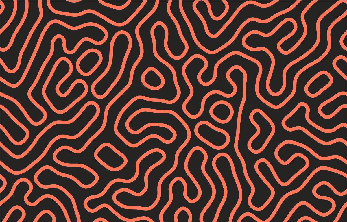 Abstract pattern featuring wavy, intertwined orange lines on a black background, perfect for designing with WordPress. | Jacob Warn